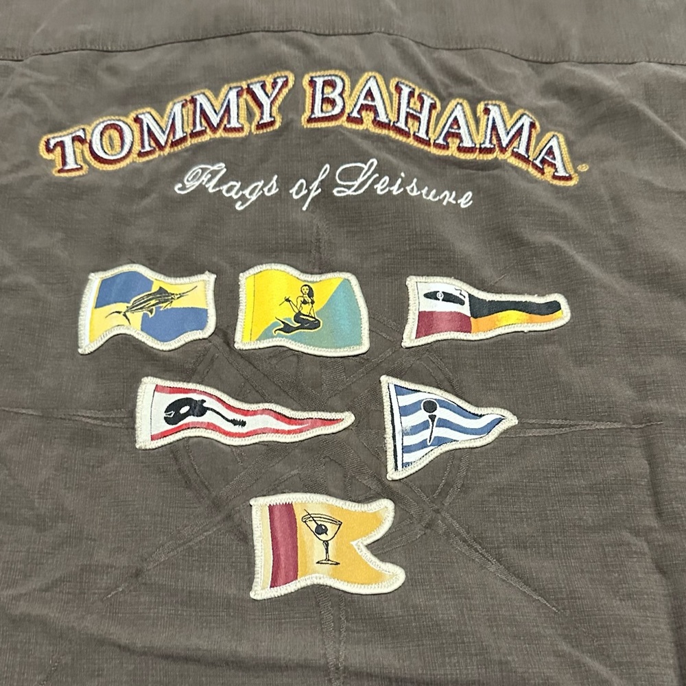 Tommy Bahama Brown 100% Silk Button-down Short Sleeve Shirt Men's sz XXL